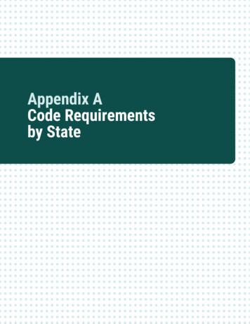 Appendix A Code Requirements By State