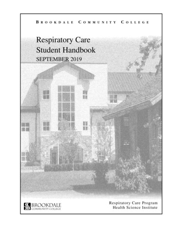 Respiratory Therapy Student Handbook - Brookdale Community College