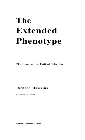 The Extended Phenotype