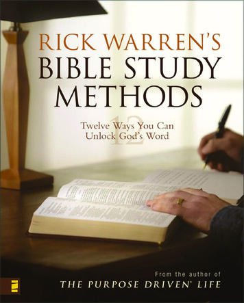 Rick Warren's Bible Study Methods - Tyler Junior 