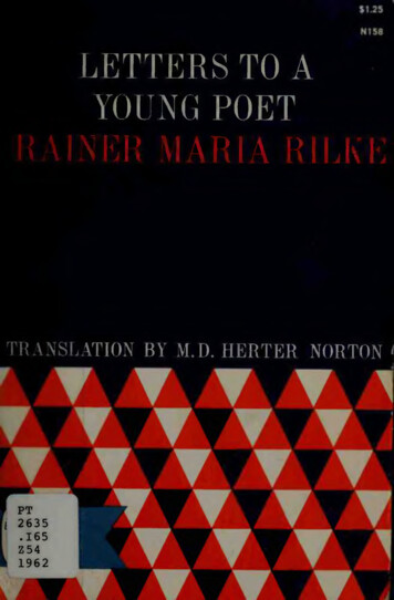 LETTERS TO A YOUNG POET HAIN ER MARIA RILKE