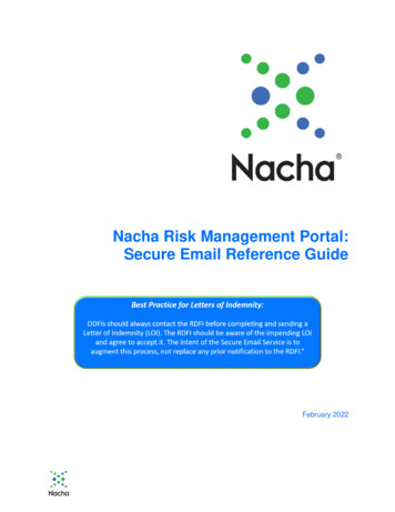 Nacha Risk Management Portal: Secure Email Reference Guide
