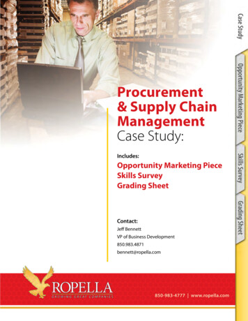 Procurement & Supply Chain Management Case Study