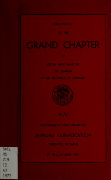 Proceedings Of The Grand Chapter Of Royal Arch Masons Of Canada At The .