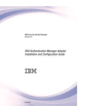 RSAAuthentication ManagerAdapter Installation And .