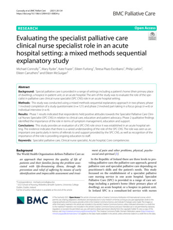 Evaluating The Specialist Palliative Care Clinical Nurse Specialist .