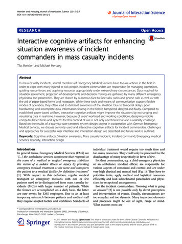 Interactive Cognitive Artifacts For Enhancing Situation .