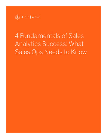4 Fundamentals Of Sales Analytics Success: What Sales Ops .