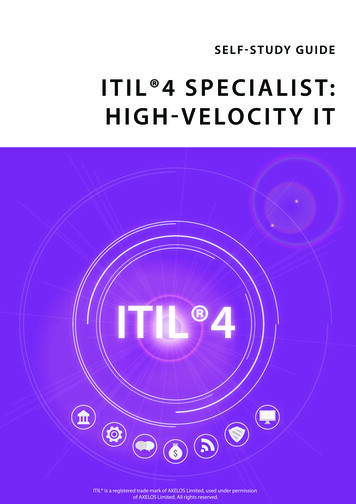 ITIL 4 SPECIALIST: HIGH VEL OCIT Y IT