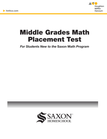 Middle Grades Math Placement Test - Sonlight