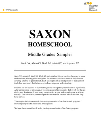 Saxon Math 7-6 Sample Pages - Learning House