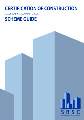 (ELECTRICAL INSTALLATIONS TO BS 7671) SCHEME GUIDE