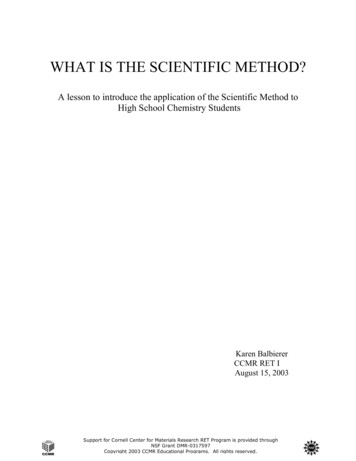 WHAT IS THE SCIENTIFIC METHOD?
