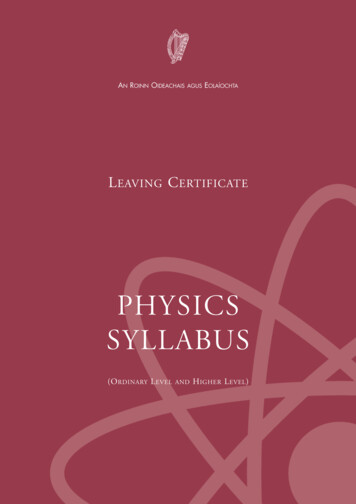 PHYSICS SYLLABUS - NCCA Curriculum Online Home