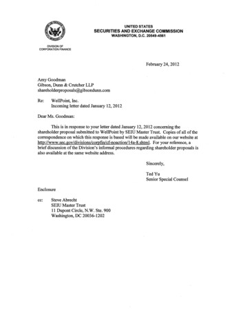 Shareholderproposals Gibsondunn Re: WellPoint, Inc. Htt://ww . - SEC
