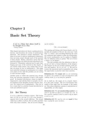 Basic Set Theory - Department Of Mathematics