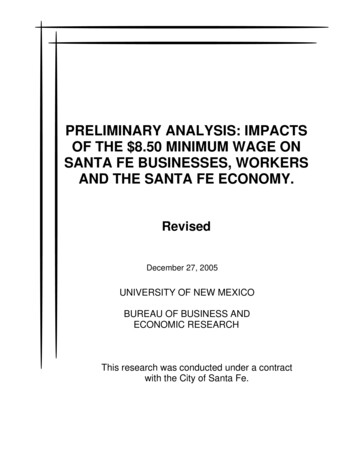 Preliminary Analysis: Impacts Of The 8.50 Minimum Wage On Santa Fe .