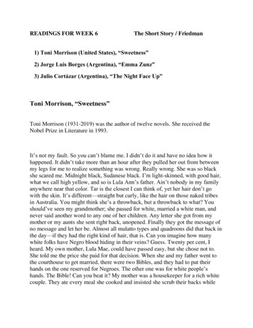 Toni Morrison, “Sweetness - Vanderbilt University