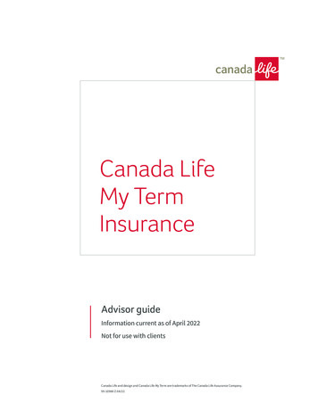 Canada Life My Term Insurance - Advisor Guide