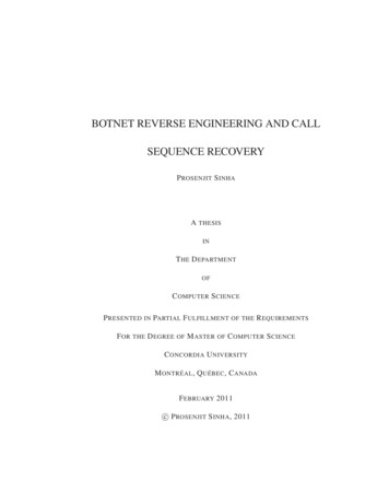 Botnet Reverse Engineering And Call Sequence Recovery
