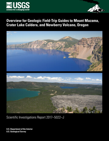 Overview For Geologic Field-Trip Guides To Mount Mazama, Crater Lake .