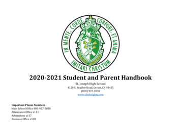 2020-2021 Student And Parent Handbook - Sjhsknights 