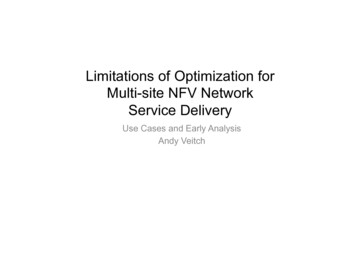 Limitations Of Optimization For Multi-site NFV Network Service . - IETF
