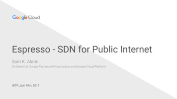 Espresso - SDN For Public Internet - IETF