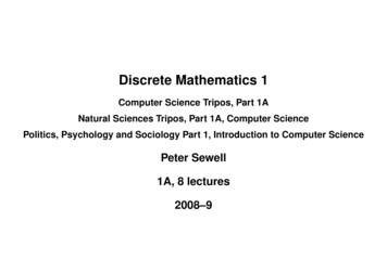 Discrete Mathematics 1 - University Of Cambridge