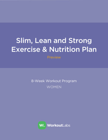 Slim, Lean And Strong Exercise & Nutrition Plan