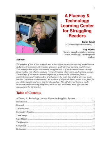 A Fluency & Technology Learning Center For Struggling Readers