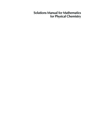 Solutions Manual For Mathematics For Physical Chemistry