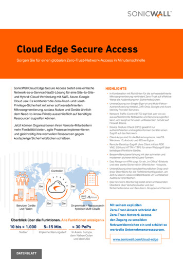 Cloud Edge Secure Access - Sonicwall 