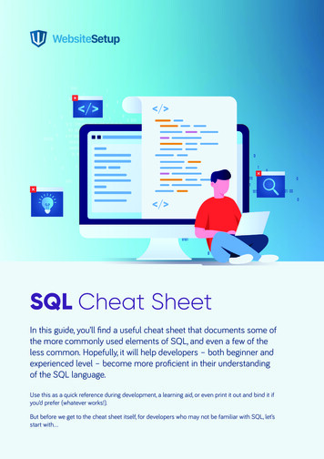 SQL Cheat Sheet - How To Create A Website (A Guide For .