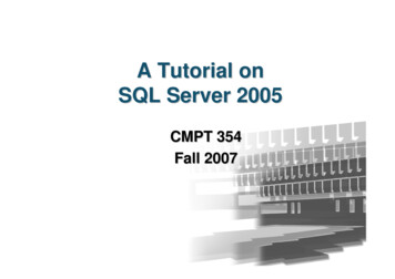 A Tutorial On SQL Server 2005 - Simon Fraser University