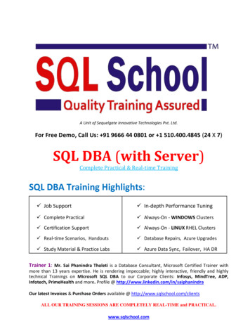 SQL Server DBA Classroom Training - SQL School