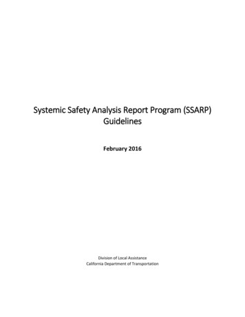 Systemic Safety Analysis Report Program (SSARP) Guidelines