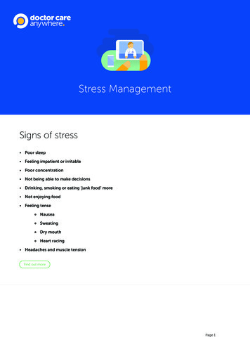 Stress Management Leaflet - Doctor Care Anywhere