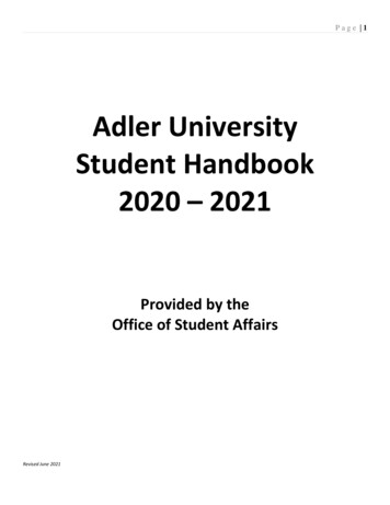 Adler University Student Handbook 2020 2021