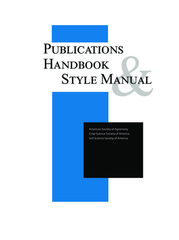 Publications Handbook Style Manual - Agronomy