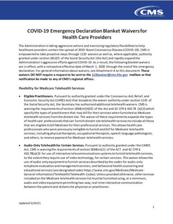 COVID-19 Emergency Declaration Blanket Waivers For Health .