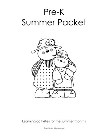 Pre-K Summer Packet - PreKinders