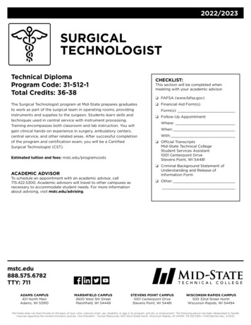 Surgical Technologist Program Information Guide - Mid-State Technical .
