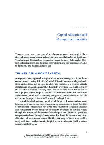 Capital Allocation And Management Essentials