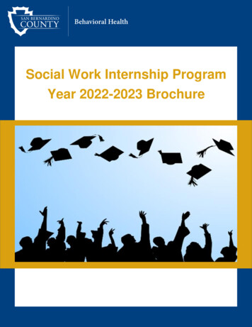 Social Work Internship Program Year 2022-2023 Brochure