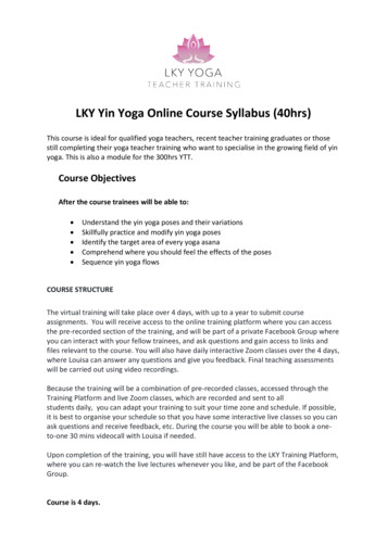 LKY Yin Yoga Online Course Syllabus (40hrs)