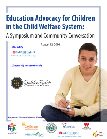 Education Advocacy For Children In The Child Welfare System - SMU