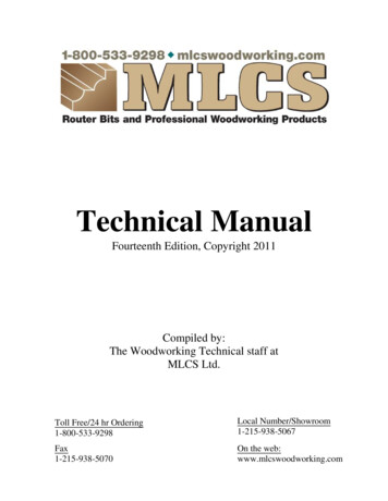 Technical Manual - MLCS Woodworking