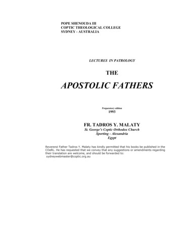 THE APOSTOLIC FATHERS - Orthodoxebooks 