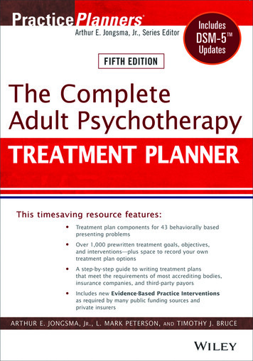The Complete Adult Psychotherapy Treatment Planner, Fifth .